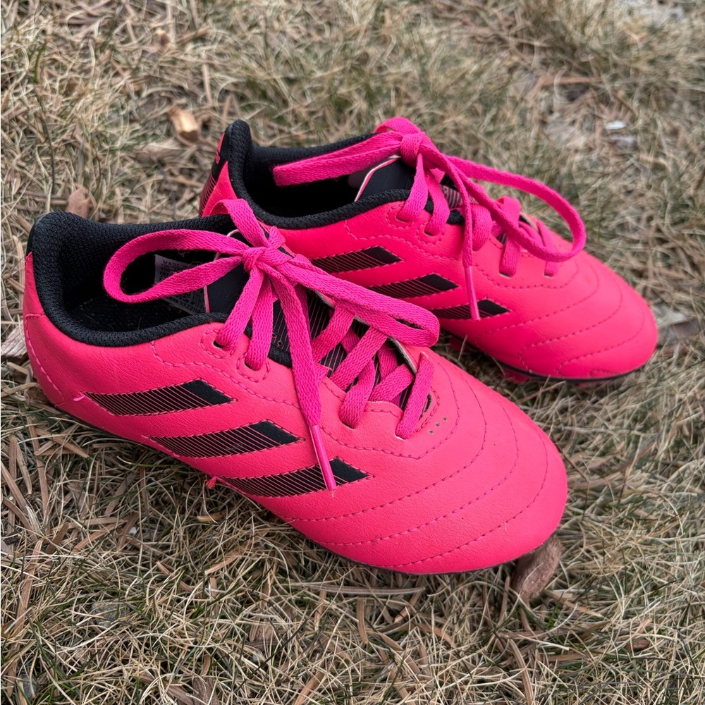 adidas Hot Pink and Black Soccer Cleats GOLETTO VIII FIRM GROUND CLEATS